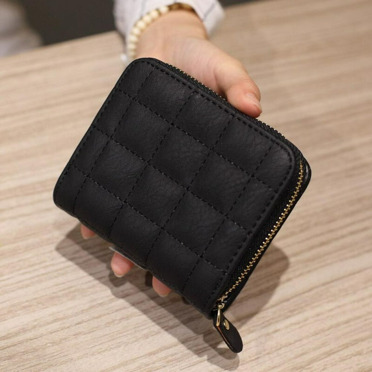 Oaktree Woman Small Zipper Wallet With Coin Purse Short Wallets PU Leather  Female Plaid Purses Card Holder Wallet 