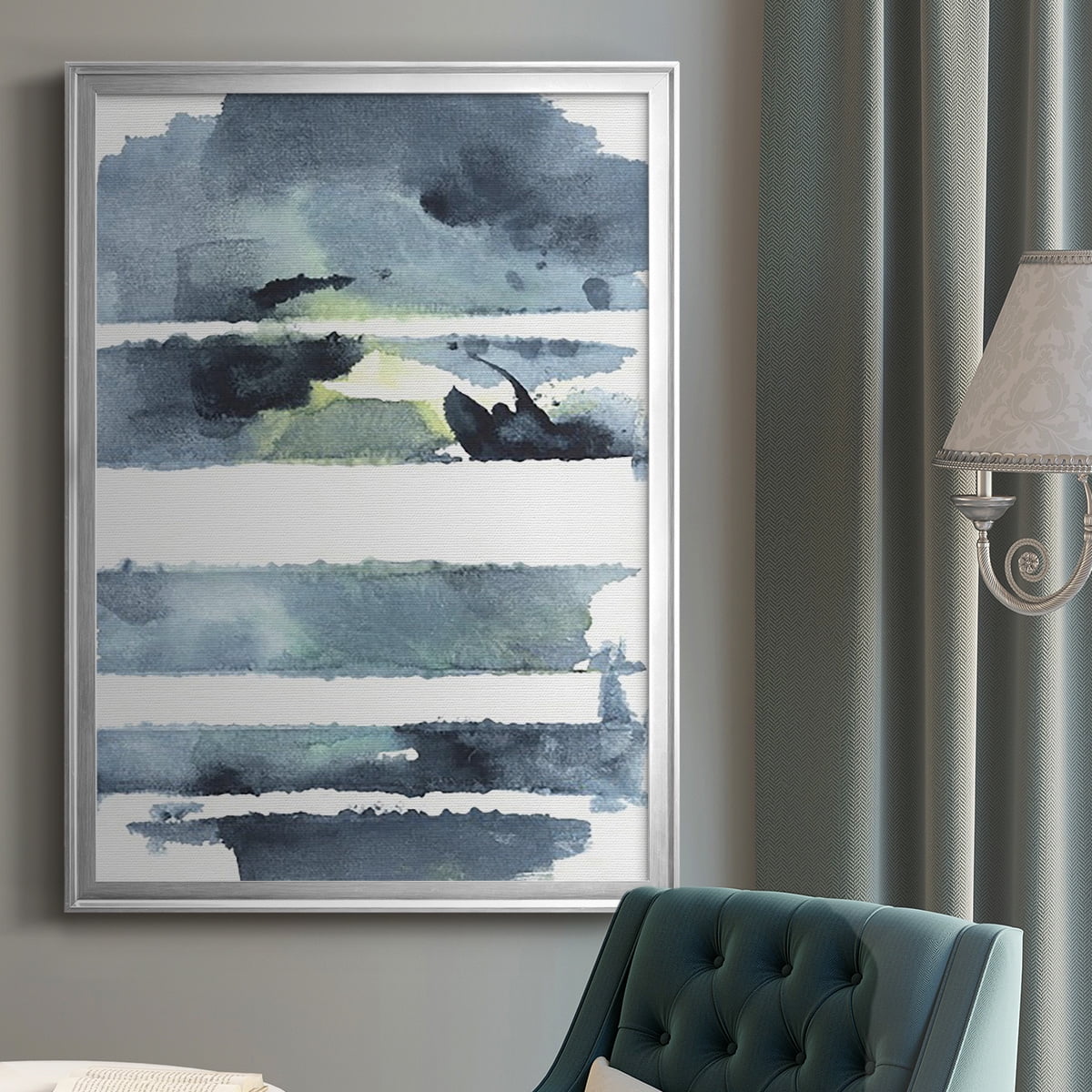 Blue Memories I Premium Framed Print, in Gold, Black, or Silver - Ready to Hang