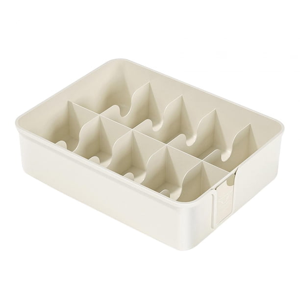 Caja de almacenamiento para calcetines, ropa interior, armario, contenedores de almacenamiento de lencería, divisores que ahorran espacio 10 rejillas blancas