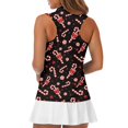 thumbnail image 5 of Whosucclay Candy Cane Pattern Workout Shirts Golf Sleeveless Half Zip Top for Women, Stretchy Anti Wrinkle for Sports Hiking Outdoor, 5 of 8