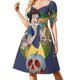 thumbnail image 2 of Vestido de manga corta con estampado de tortuga marina floral - Hermoso vestido de verano para mujer Ropa estética, 2 of 7