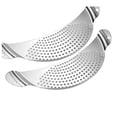 thumbnail image 1 of 2 Pcs Passoire à Pot en Acier Inoxydable Passoire à Croissant avec Poignée Passoire à Pâtes Passoire à Pot avec Poignées Encastrées, 1 of 4