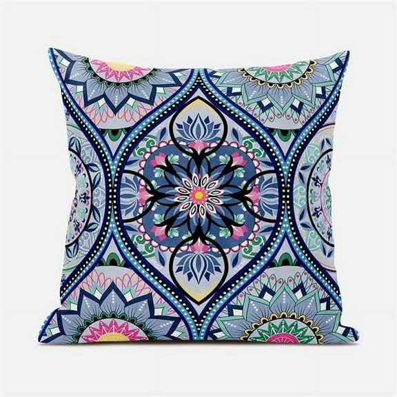 18 x 18 in. Bohemian Mandala Vector Broadcloth Indoor & Outdoor Zippered Pillow - Multi Color