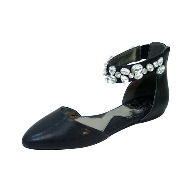 FUZZY Jill Women Wide Width Open Shank Decorative Crystal Elastic Ankle ...