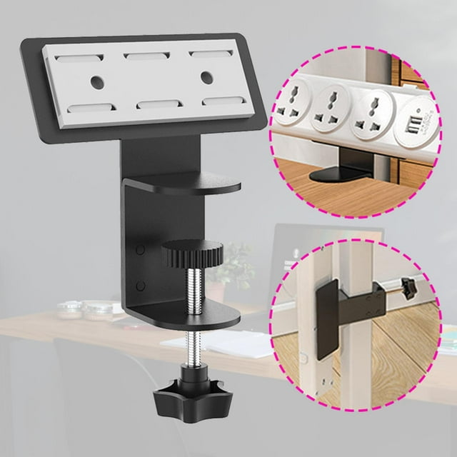 Soporte de escritorio para regleta de enchufes, soporte con abrazadera, ahorra espacio, fácil instalación, extraíble para el borde del escritorio,
