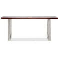 thumbnail image 3 of Finch Lionel Wood and Stainless Steel Metal Bench Dark Walnut Brown, 3 of 7