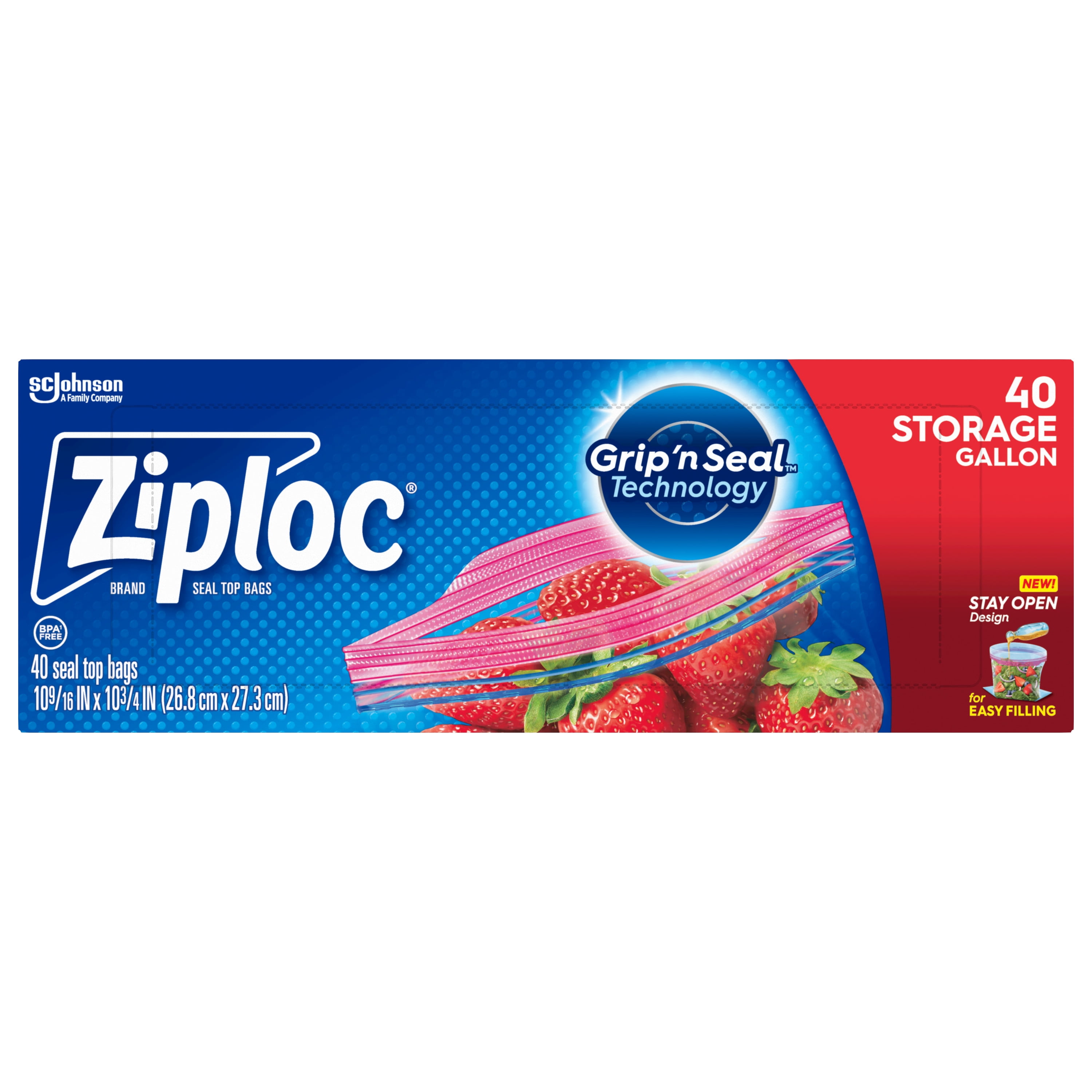 Ziploc Seal Top Bags, Storage, 2 Gallon - 12 bags