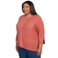 thumbnail image 3 of Alfred Dunner Womens Plus-Size Embellished Spliced Solid Top, 3 of 4
