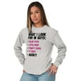 thumbnail image 4 of What I Look For In Guys Husky Lover Women's Long Sleeve T Shirt Brisco Brands S, 4 of 6
