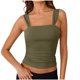 thumbnail image 4 of Blusa de poliéster para mujer, sin mangas, con cuello cuadrado y tirantes finos, de color liso, 4 of 9