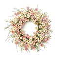 thumbnail image 2 of Bcylexb Spring Daisy Eucalyptus Wreaths, 17.7" Decorative Door Wreath Artificial Floral Hanging Wreath for Front Door Farmhouse Home Wall Decor, 2 of 7