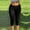 Black, variant on Jesvior Women'S Casual Solid Capri Pants Elastic High Waist Side Slit Summer Cropped Trousers with Pockets for Jogging Yoga Lounge