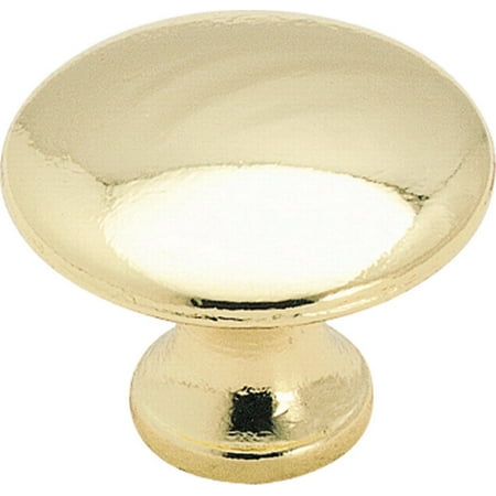 Knob Backplate Polished Brass - Allison Value 1-3/16 in (30 mm) Diameter Polished Brass Cabinet Knob