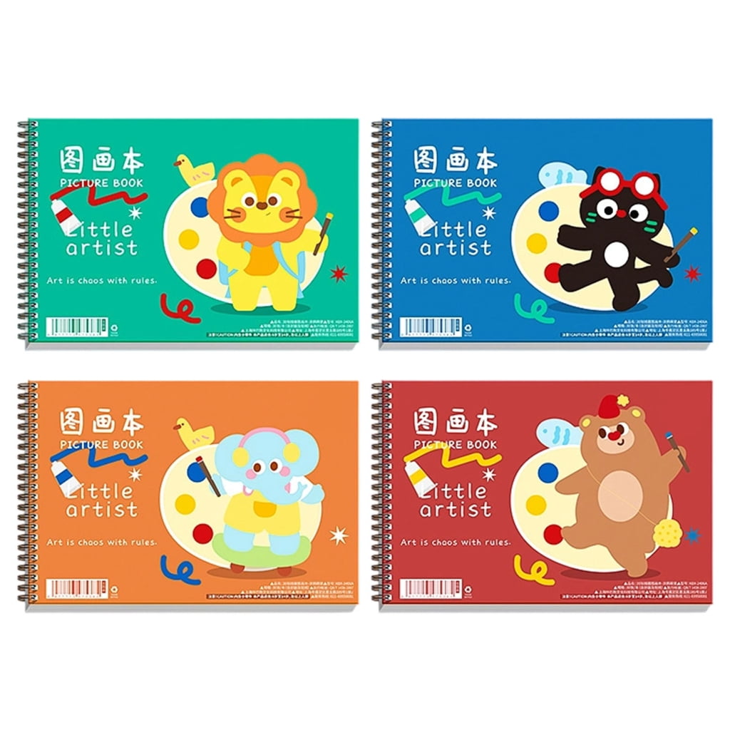 4Pcs Drawing Pad Blank Art Paper 50 Pages Each Not Penetration Coloring Book