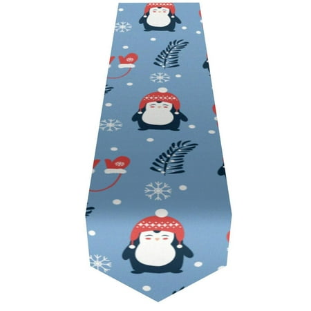 

OWNTA Christmas Penguin-01 Pattern Elegant Polyester Table Runner Perfect for Your Tables - Dining Table Decoration
