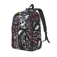 thumbnail image 1 of Goofa The Nightmare Before Christmas Pattern Durable Canvas Daypack - High-Quality Vintage Backpack, Compact & Versatile for Travel and Everyday Use-Medium, 1 of 5