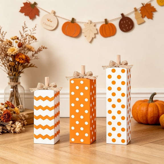 Wooden Table Blocks, Farmhouse Fall Tiered Decor, Harvest Thanksgiving Tabletop Centerpiece, Mantel Counter Window Display, Lazyguy