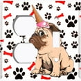 thumbnail image 4 of Metal Light Switch Plate Cover Ice Cream Pug Unicorn Dog Paw Bones DOG048, 4 of 13