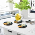 thumbnail image 7 of GZHJMY Pumpkin Round Coaster, 4 Pcs Heat Resistant Absorbent Drink Coaster for Kitchen Bar Cafe Decor, 7 of 7