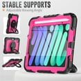 thumbnail image 3 of for iPad Air 11 2024 M2 (Air 6th Generation) Kids Case Heavy Duty Rugged Shockproof Silicone Hybrid Protective Case Cover Rotating Ring Stand Hand Grip+Pencil Holder+Screen Protector, Black+Rose, 3 of 7