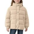 thumbnail image 5 of IVEYRTF Childrens Solid Color Corduroy Stand Collar Jacket with Pockets Thickened Casual Winter Warm Long Sleeve No Hood Outerwear Coats for Kids Boys and Girls(Khaki,6-7 Years), 5 of 9