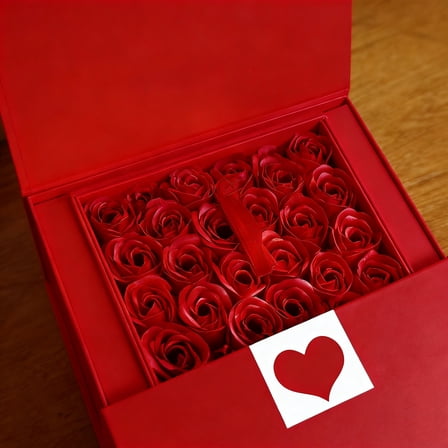 Dartjet Valentine's Day Eternal Red Rose Soap Flower Gift  Empty Box