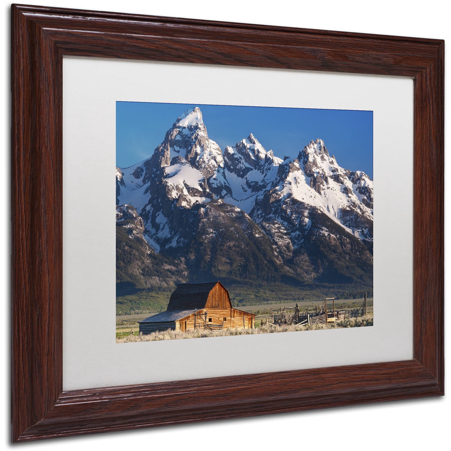 Trademark Fine Art "John Moulton Barn" Canvas Art by Michael Blanchette Photography White Matte, Wood Frame