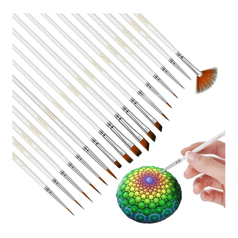 PANDAFLY 18-Pieces Mini Paint Brush Set for Art Painting 