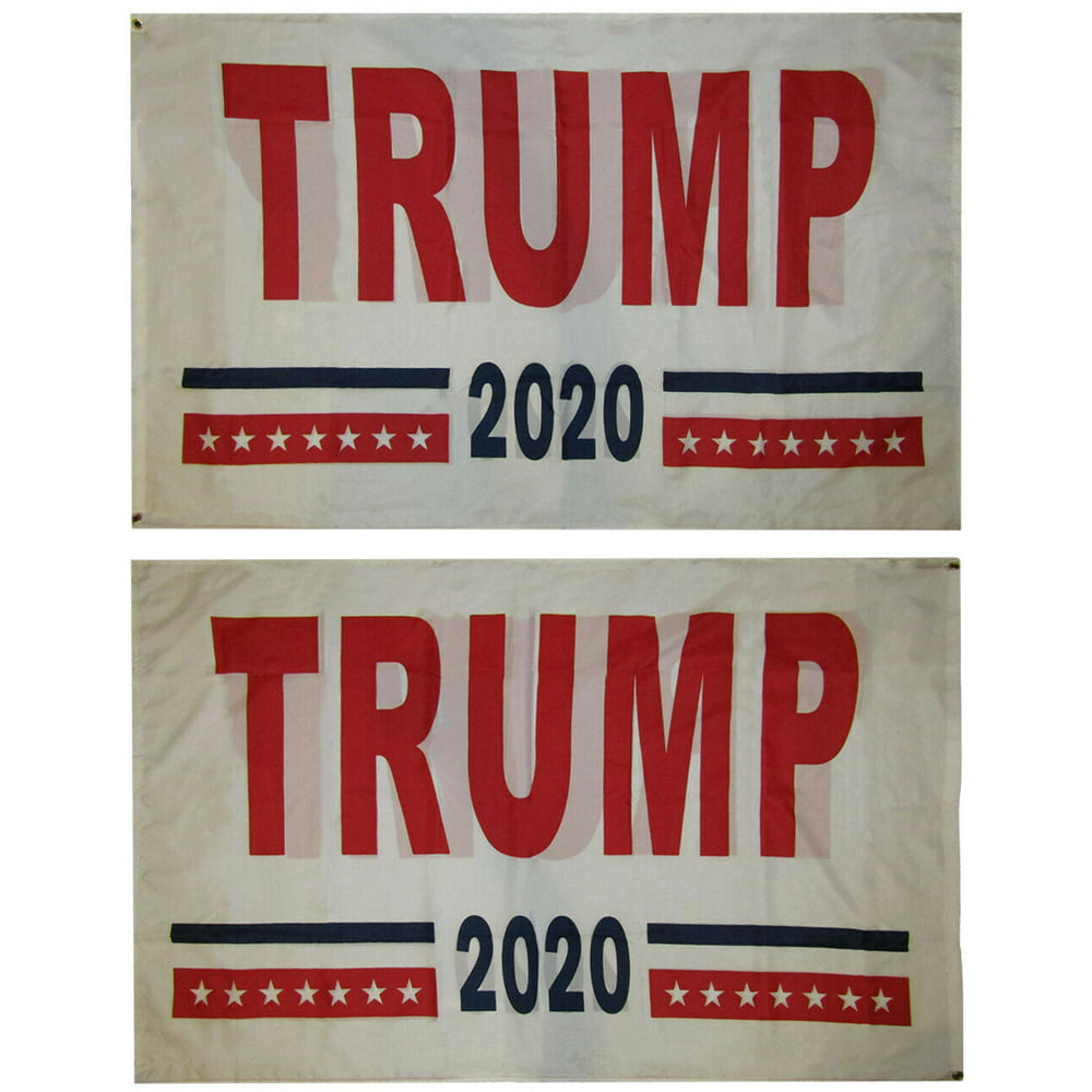 3x5 Trump 2020 White 100D Woven Poly Nylon Double Sided 3'x5' Flag ...