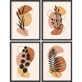 thumbnail image 2 of PixonSign Framed Wall Art Botanical and Abstract Shape Posters, Set of 4 Multicolor Modern Geometric Boho Illustrations Wall Decor, Adhesive Canvas Prints for Home Decor - 11"x14" Black, 2 of 5