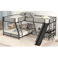 thumbnail image 6 of imerelez L-Shaped Twin over Full Bunk Bed with Twin Size Loft Bed,Built-in Desk and Slide,Black, 6 of 9