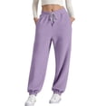 thumbnail image 4 of Endives Womens Cuffed Pants Baggy High Waisted Joggers With Pockets Comfy Workout Pants Sweatpants Fall Winter, 4 of 7
