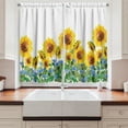 thumbnail image 2 of Ambesonne Sunflower Kitchen Curtains, Floral Field Rural Love, 55"x24", Mustard and Pistachio Green, 2 of 3