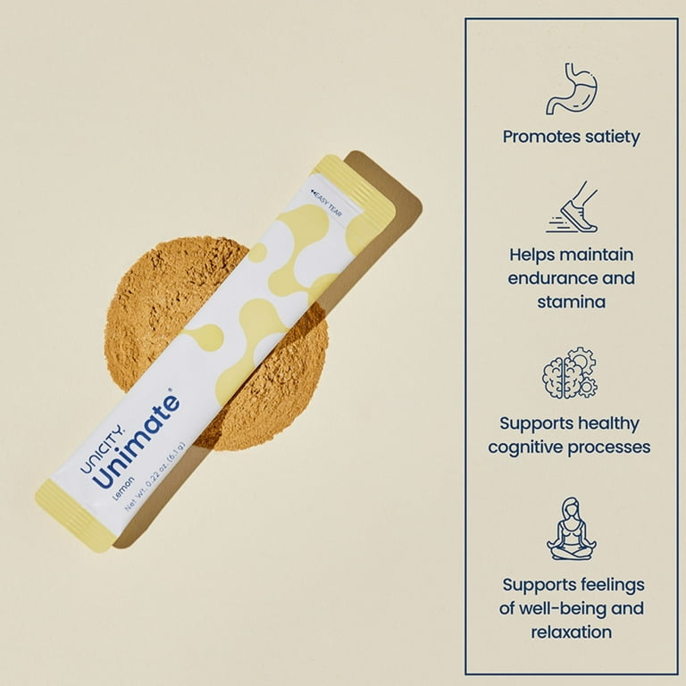 Unicity Unimate Duo: Unimate Natural Lemon Flavor 30 Packets Unicity Unimate Duo: Unimate Natural Lemon Flavor 30 Packets