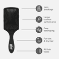 thumbnail image 4 of Wet Brush Paddle Detangler for All Hair Types - Frost Black, 4 of 12