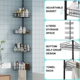 thumbnail image 5 of Corner Shower Caddy Tension Pole, 76"-110" Adjustable Bathroom Organizer Shelves, 4-Tier Bathroom Shelves with Built-In Towel Bars , Black, 5 of 6