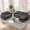 Dark Gray, variant on Puremind 2 Piece Sofa Set for Living Room, Linen Fabric Sofa and Loveseat Set, L Shape Sectional Couch Set with Storage Ottoman for Apartment/Small Space, Dark Gray