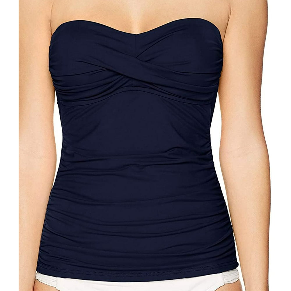 Anne Cole - Women's Swimwear Navy Medium Twist Front Shirred M ...