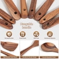 thumbnail image 7 of GPED Wooden Spoons for Cooking, 11 PCS Teak Wood Cooking Utensil Set, Wooden Kitchen Utensils for Nonstick Pans & Cookware, Spoons and Spatula Set, Sturdy, Lightweight & Heat Resistant, 7 of 7