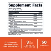 Type Zero Nitric Oxide 6X Booster, 150 Veggie Capsules - Natural Supplement - Beetroot, Arginine AKG, Citrulline, Pine Bark, Garlic & VIT C | #1 Nitric Oxide Pills for Men, Nitrous Oxide Blood Flow