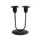 thumbnail image 2 of Candelabro romántico de dos brazos | Elegante candelabro de hierro para decorar mesas de Navidad y bodas | Centro de mesa dorado y negro para cenas y eventos, 2 of 7
