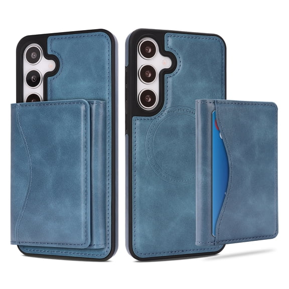 Case for Samsung Galaxy S25 Wallet Case with Detachable Folio Card Holder [RFID Blocking], Kickstand, Magnetic Back Case Compatible with Mag-Safe, Protective Cover for Samsung Galaxy S25, Blue