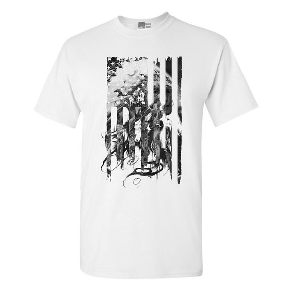 Native American Flag Patriotic Support DT Adult T-Shirt Tee