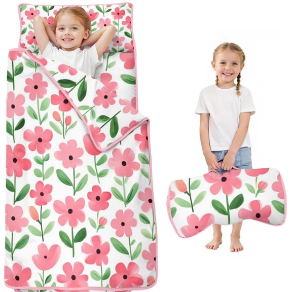 Pioneer Flower Floral Print Pattern Toddler Nap Mats for Kids Preschool,Sleeping Mat Bag or Kids,Toddler Sleeping Bag,Toddler Nap Mat or Daycare
