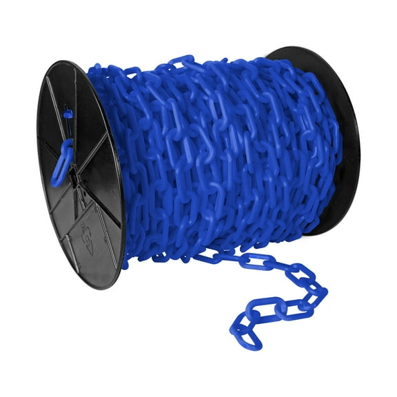 2 Inch x 125 Feet Blue Plastic Safety Chain Reel