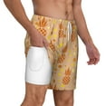 thumbnail image 3 of Balery Pineapples Mens Swim Trunks Swim Shorts for Men Quick Dry Inseam Beach Shorts with Compression Liner Pocket-Small, 3 of 9