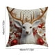 thumbnail image 3 of Funda de cojín navideña de lino | Funda de cojín para sofá de 45 x 45 cm | Estampado 3D de Papá Noel, reno, muñeco de nieve y árbol | Decoración en rojo, blanco y dorado, 3 of 5