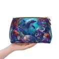 thumbnail image 4 of Cauagu Underwater Turtle Dolphin Octopus Print Large Cosmetic Bag,Portable Cosmetics Pouch Travel Makeup Bag Large Capacity Travel Makeup Case Organizer Makeup Brush Organizer, 4 of 8