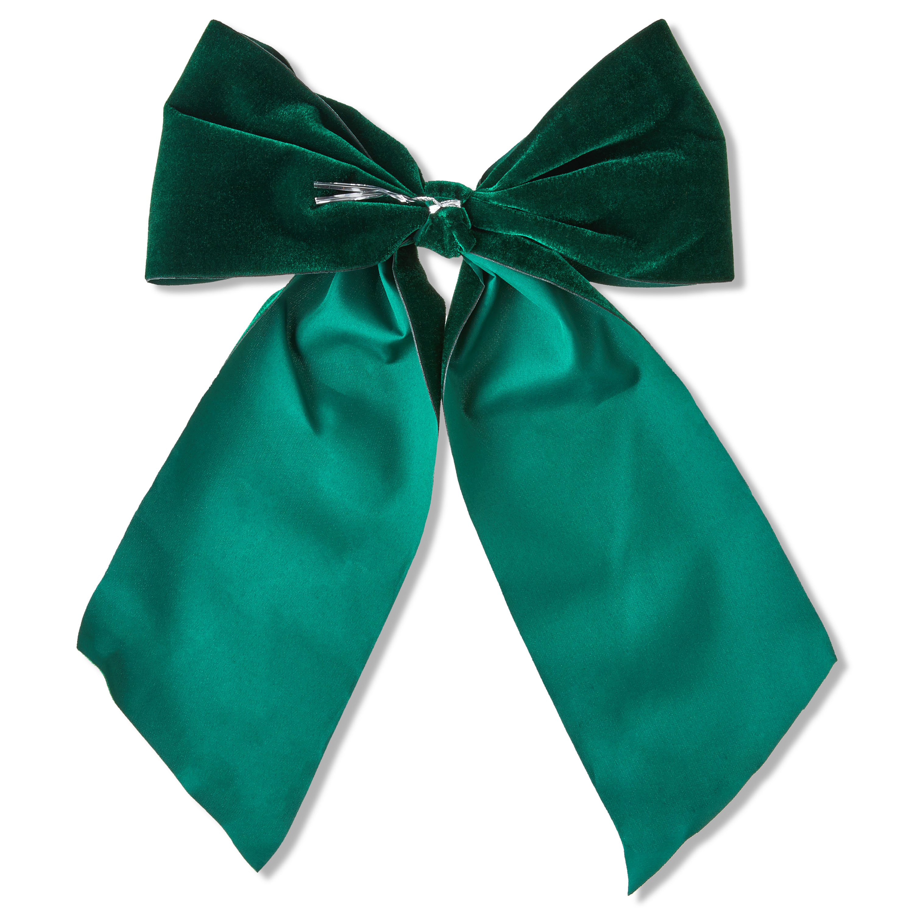 Green Velvet Christmas Tree Topper Bow, 20", by My Texas House
