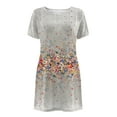 thumbnail image 4 of Babysbule Woman Summer Dresses Women's Casual Plain Loose Short Sleeve Loose Dress Floral Print Sunflower Print Dress, 4 of 8